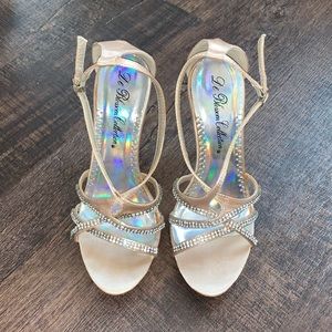 De Blossom Collection | Rhinestone Satin Heels